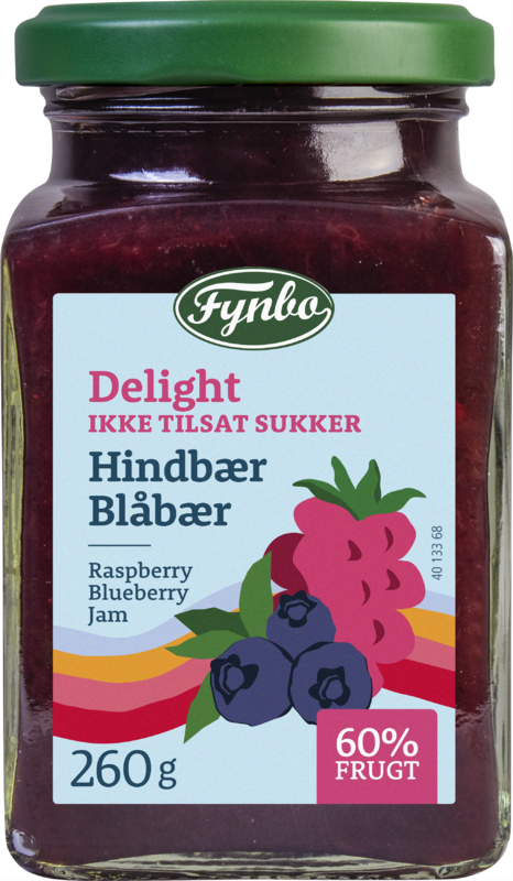 Bringebær/Blåbærsyltetøy uten tilsatt sukker Best before 07.10.25
