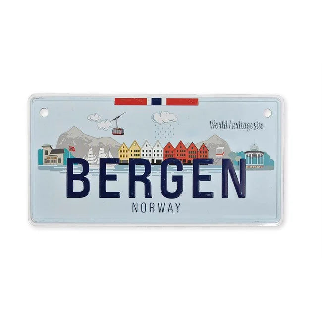 Bilskilt, Bergen skyline, 15x7, preget