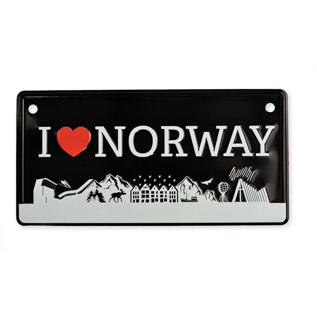 Bilskilt, I love Norway, 15x7, preget