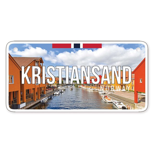 Bilskilt, Kristiansand foto, 15x7, preget