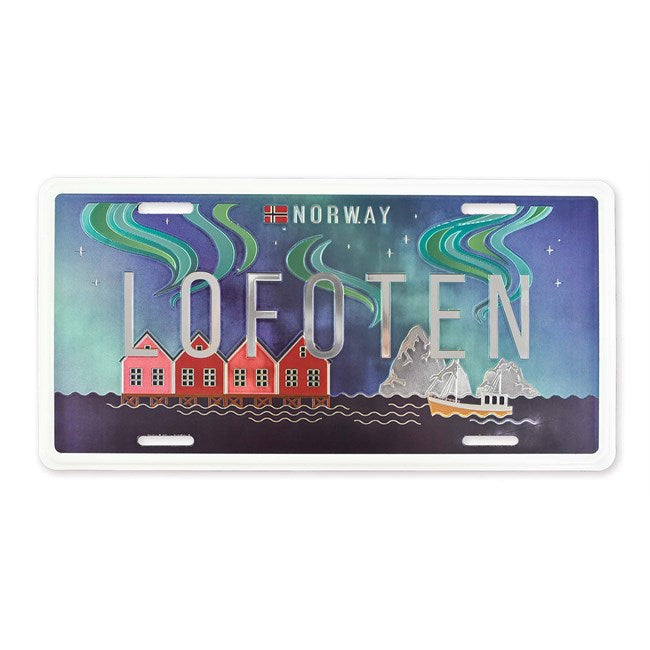 Bilskilt, Lofoten nordlys, 30x15, foliert