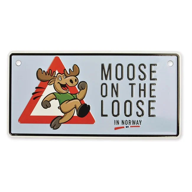 Bilskilt, Moose on the loose, 15x7, preget