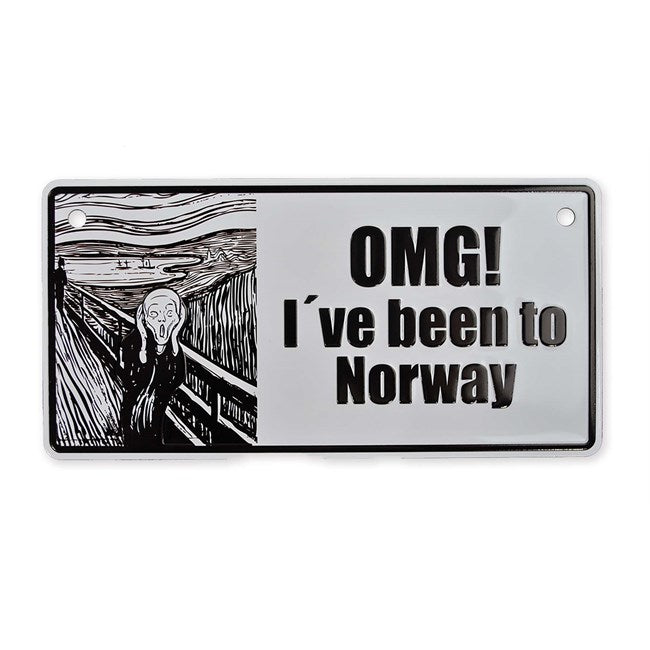 Bilskilt, OMG I've been to Norway, 15x7, preget