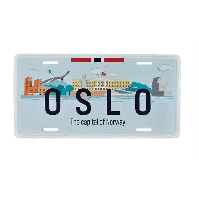 Bilskilt, Oslo skyline, 30x15, preget