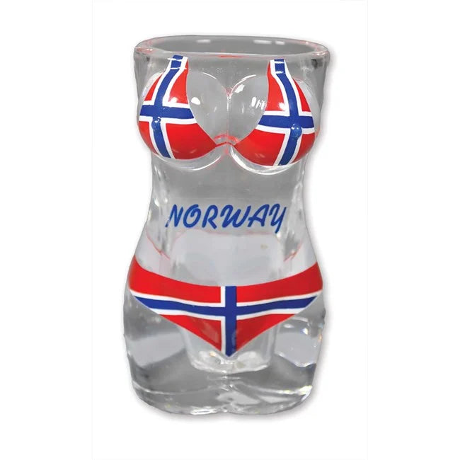Drammebeger, bikini, Norsk flagg