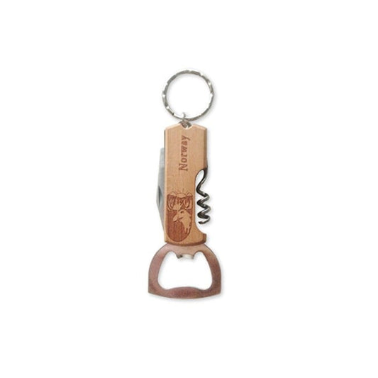 Wooden pocket knife with opener