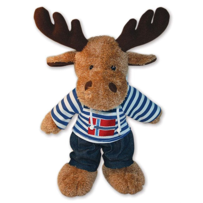 Plush elg, hettegenser, stor, blå