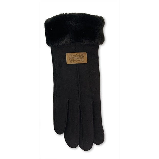 Women's suede gloves, Black