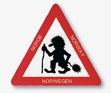 Stickers, troll med stav i trekant