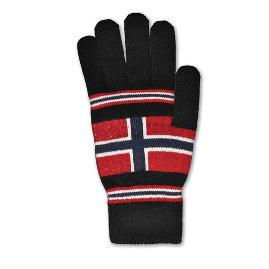 Mittens, Norwegian flag, Black