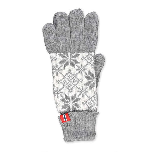 Mittens, snowflakes, gray/white