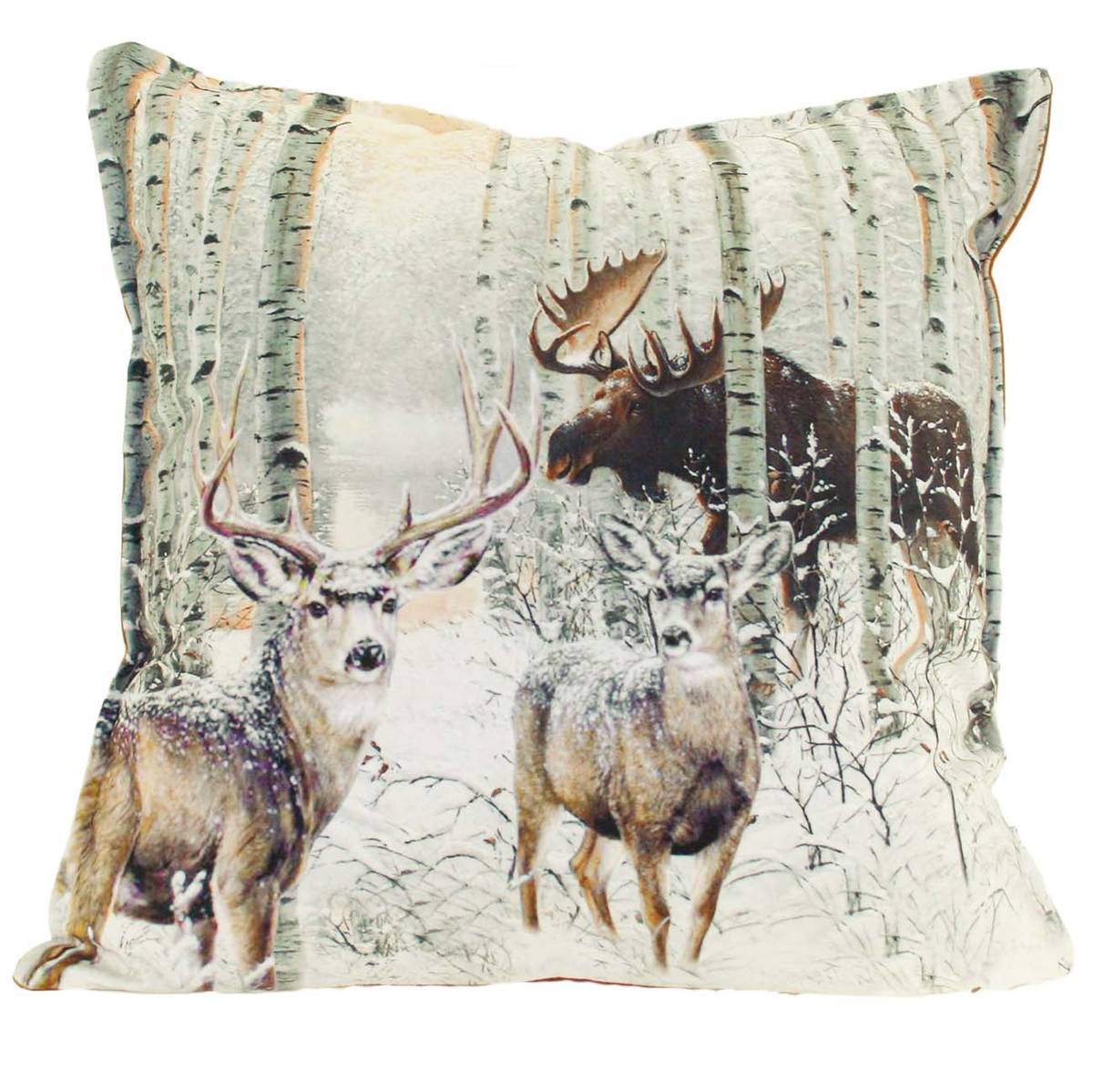 Velour cushion, Animals in the birch forest