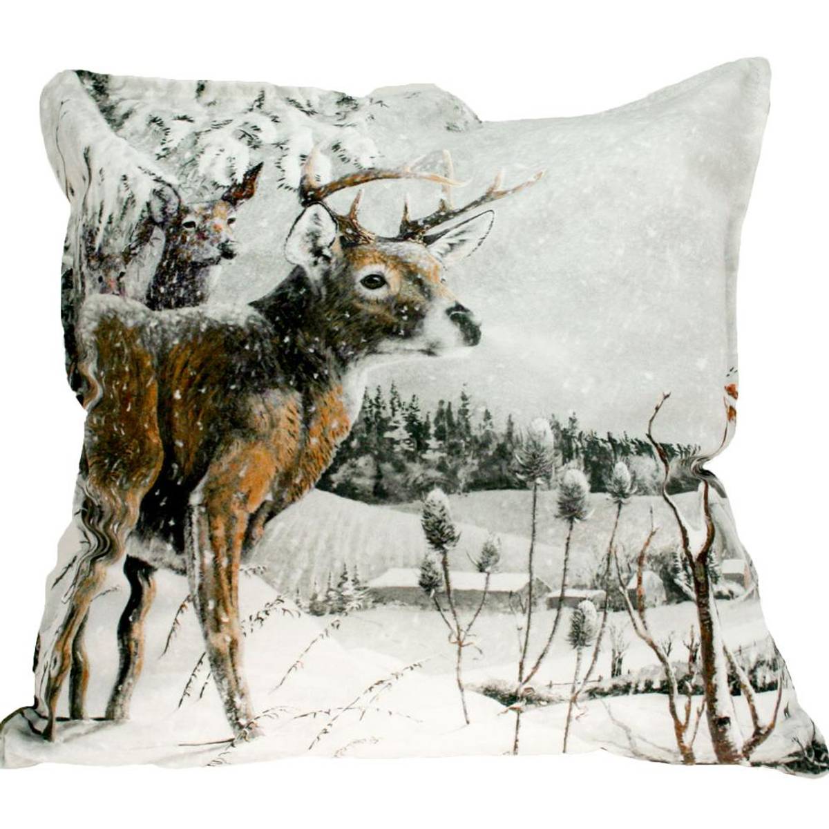Velour cushion, Deer enjoying the view