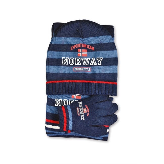 Barnesett, Lue/Vanter/Skjerf, Blå - NorwegianShop24