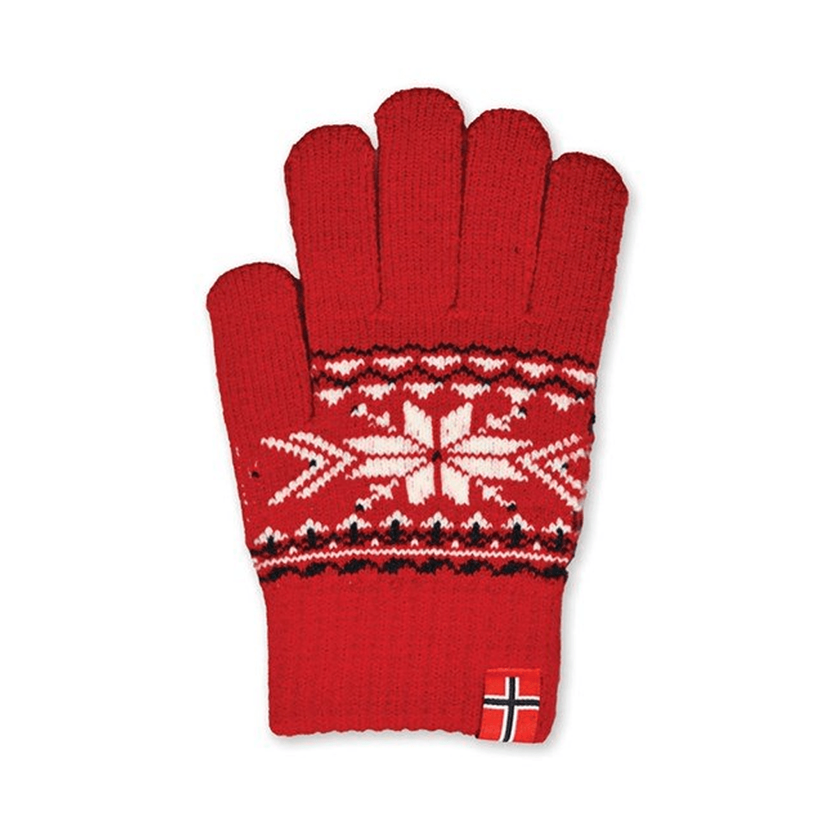 Barnevanter, snøkrystall, rød - NorwegianShop24