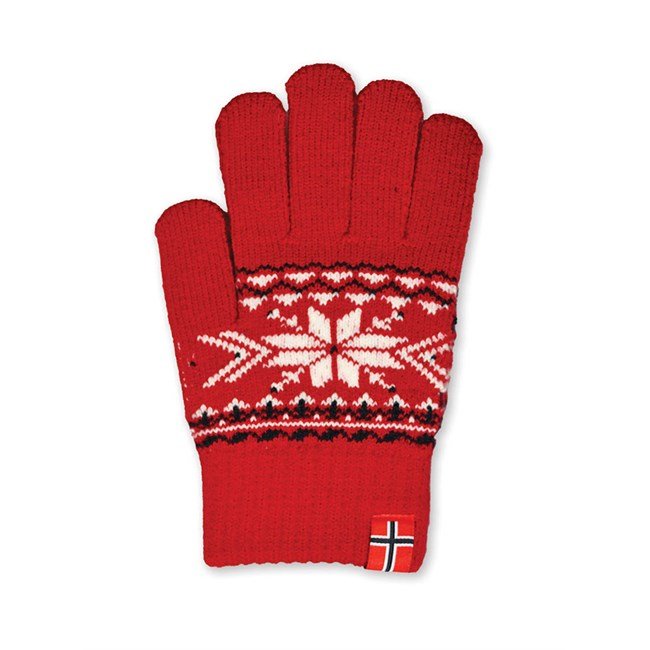 Barnevanter, snøkrystall, rød - NorwegianShop24