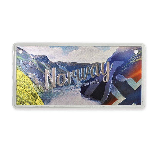 Bilskilt, Norway fjord, 15x7, foliert - NorwegianShop24