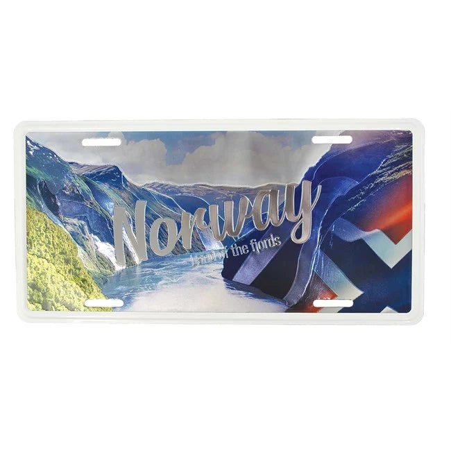 Bilskilt, Norway fjord, 30x15, foliert - NorwegianShop24
