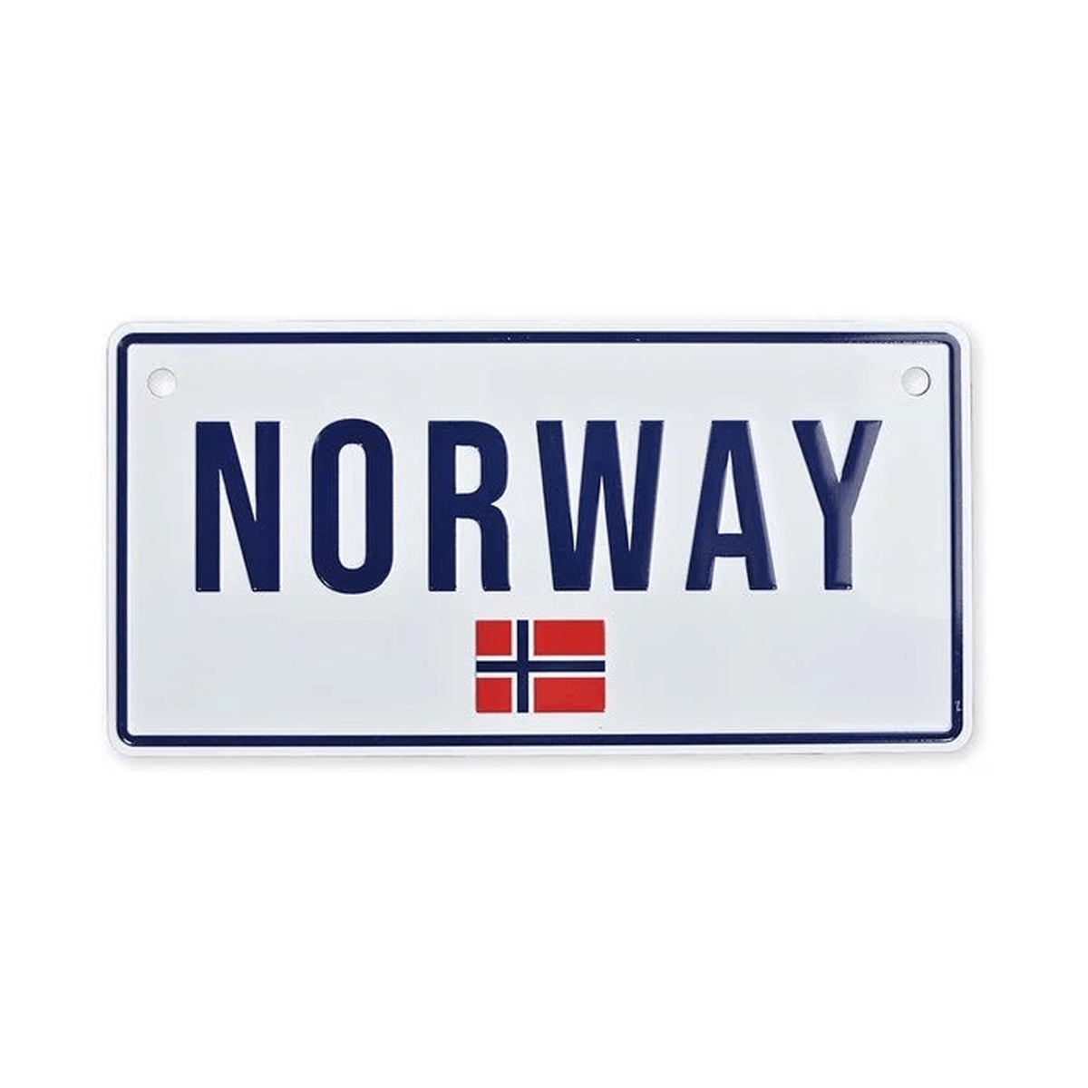 Bilskilt, Norway med flagg, 15x7, preget - NorwegianShop24