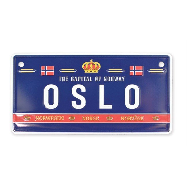 Bilskilt, Oslo Royal, 15x7, preget - NorwegianShop24