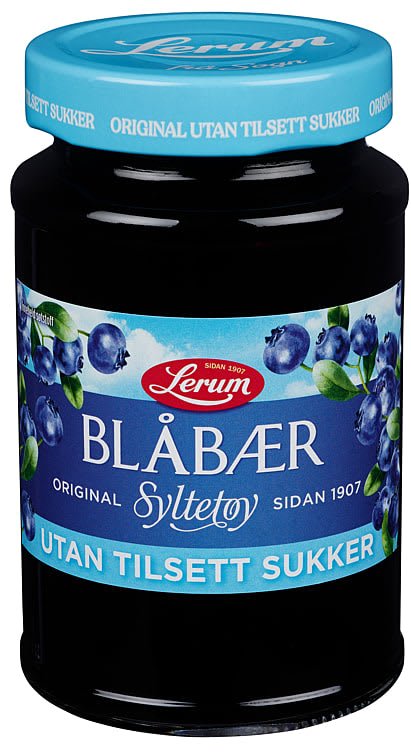 Blåbærsyltetøy Original U/Sukker 435g - NorwegianShop24