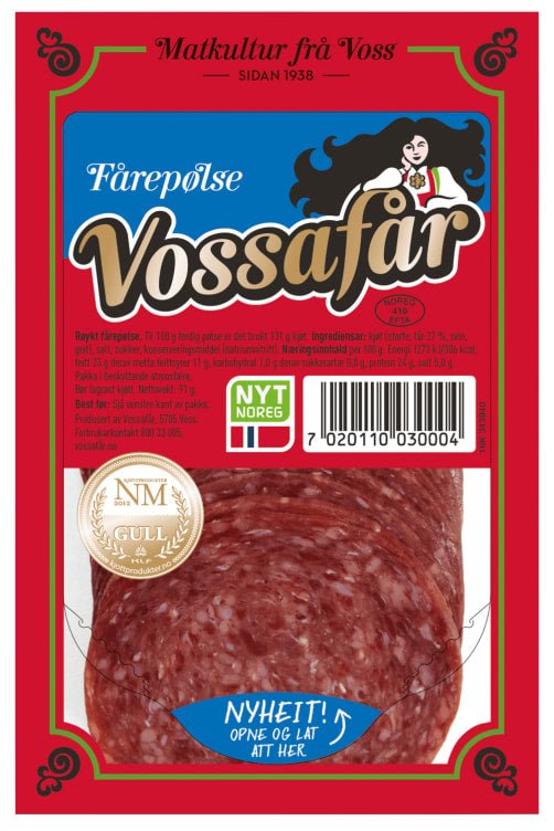 Fårepølse 91g Vossafår - NorwegianShop24