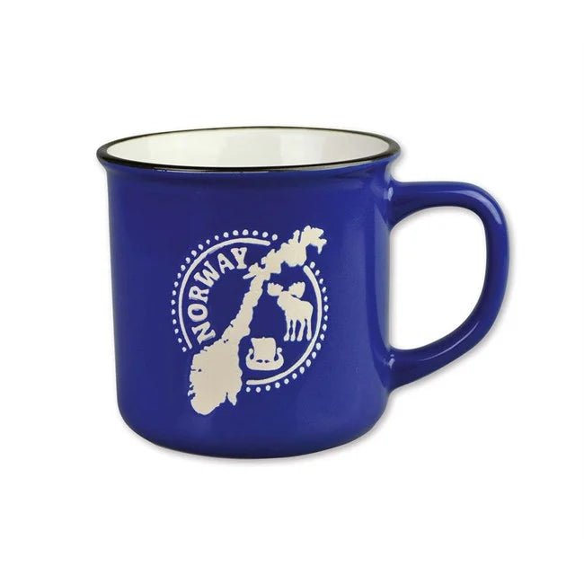 Farge krus, Norgeskart, Blå - NorwegianShop24