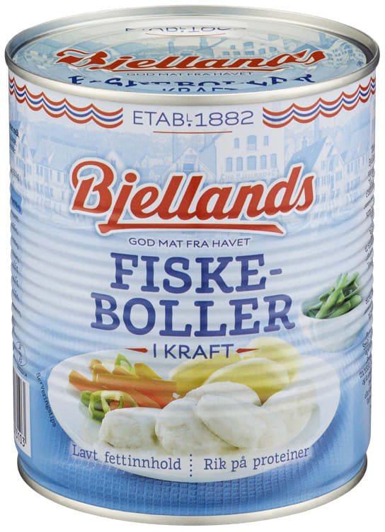 Fiskeboller i Kraft 800g Bjellands - NorwegianShop24