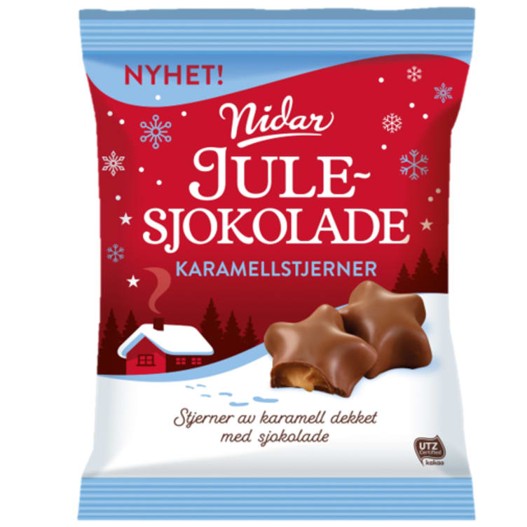 Karamellstjerner 183g Julesjokolade - NorwegianShop24