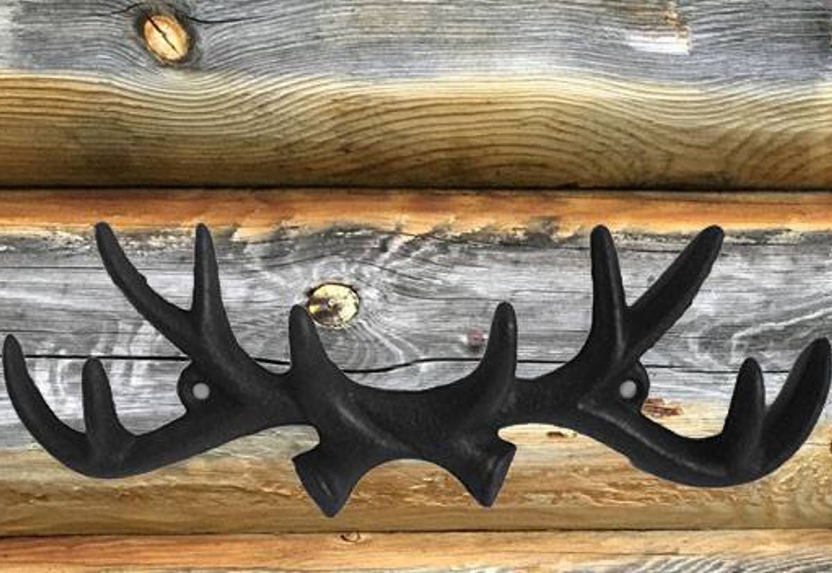 Knagg elggevir, stort, støpejern - NorwegianShop24