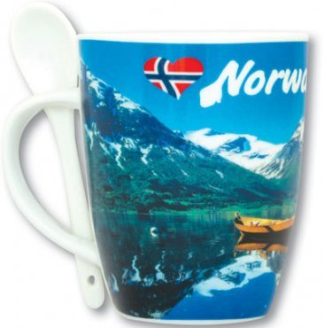 Kopp m/ skje, Oppstryn - NorwegianShop24