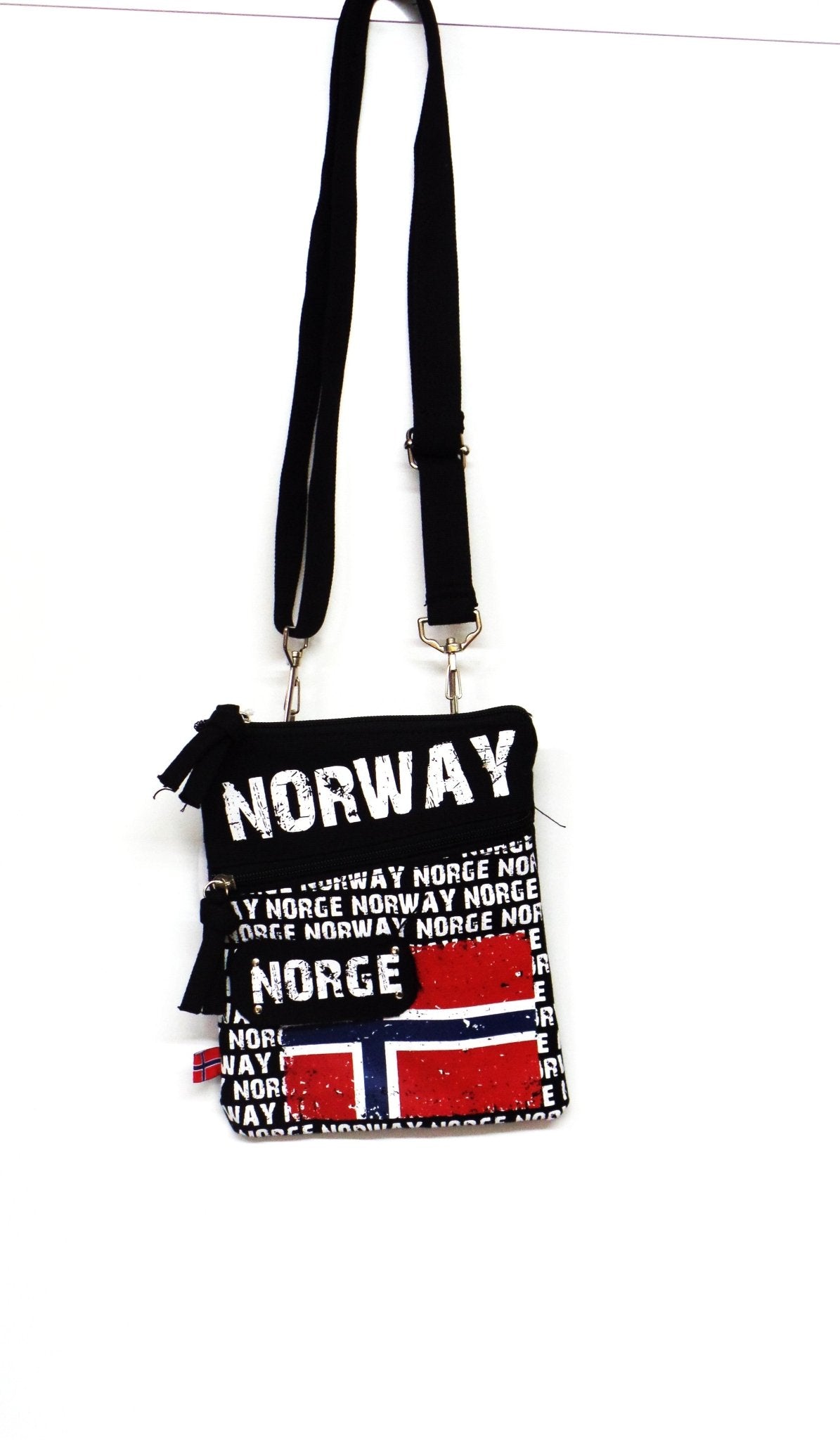 Liten sort veske, Flagg Norway - NorwegianShop24