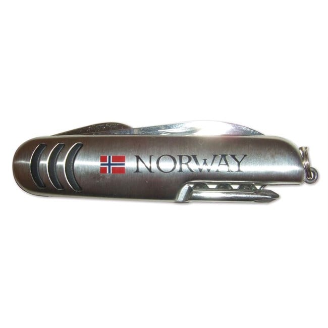 Lommekniv. Metall Norway + flagg - NorwegianShop24