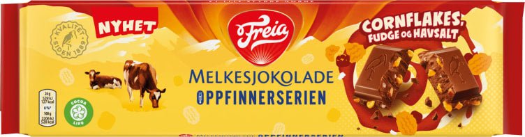 Melkesjokolade Cornflakes&Fudge&Havsalt - NorwegianShop24