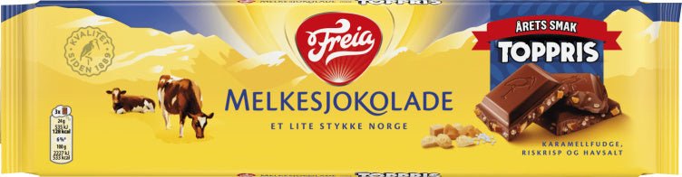 Melkesjokolade Med Toppris 190g Freia - NorwegianShop24