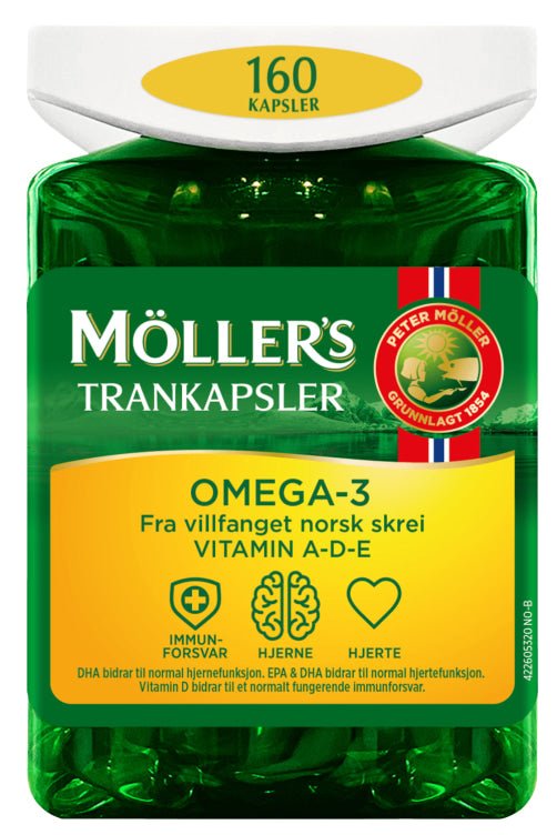 Møllers Omega - 3 Trankapsler 160stk - NorwegianShop24