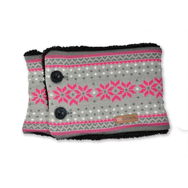 Neck Warmer, Grå/Rosa - NorwegianShop24