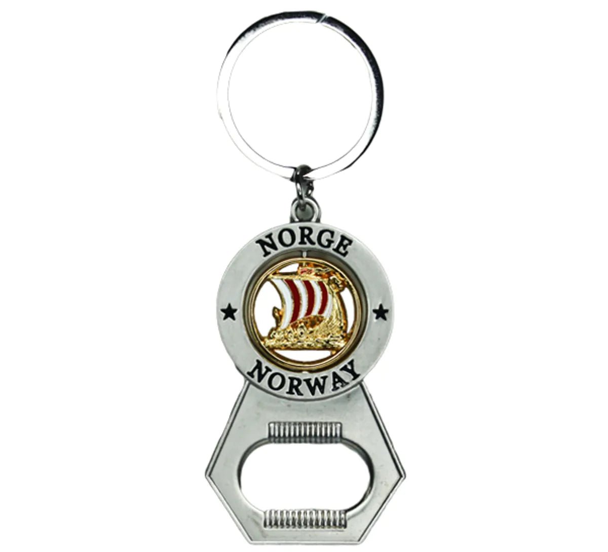 Nøkkelring, flaskeåpner med vikingskip - NorwegianShop24