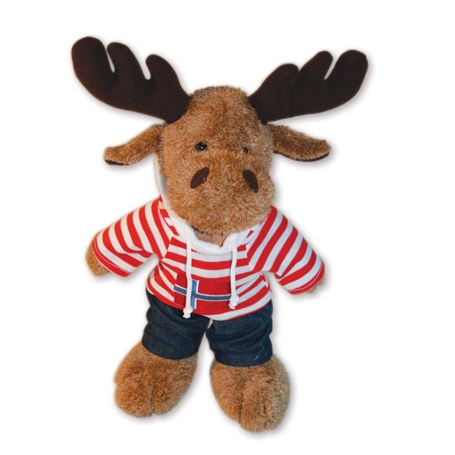 Plush elg, hettegenser, stor, rød - NorwegianShop24