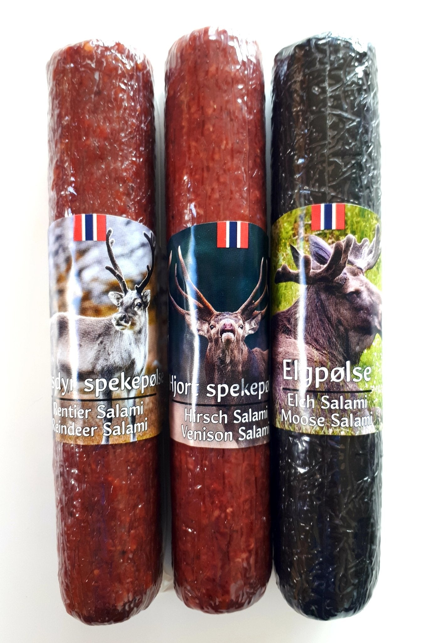 Reinsdyr/ Elg / Hjort pølse - NorwegianShop24