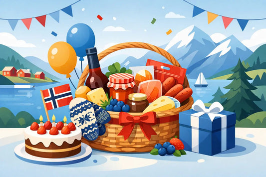Beispiel: Norwegischer Geschenkkorb zum Geburtstag - NorwegianShop24