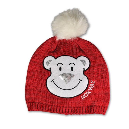 Children's hat, Red, Polar bear w/glitter