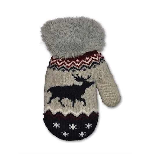 Children's mittens, Moose, Blue