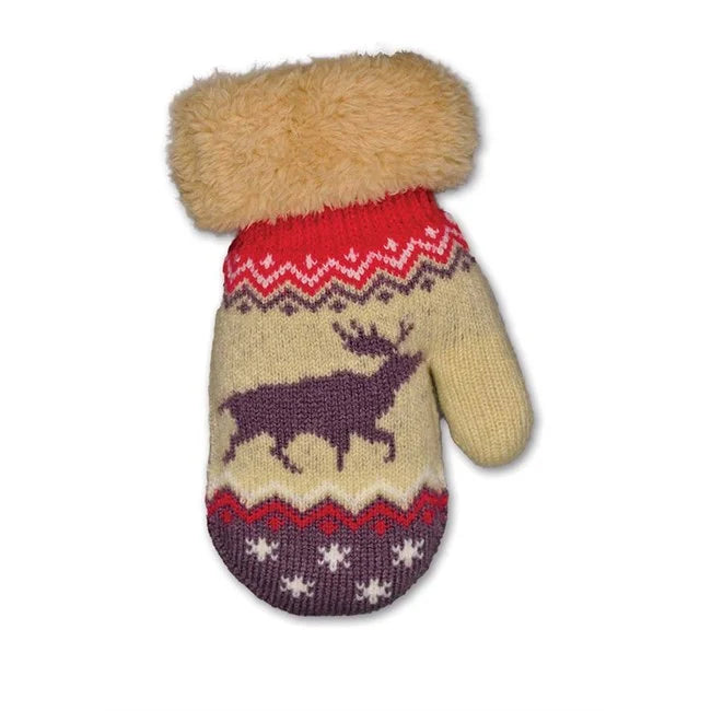 Children's mittens, Moose, Purple