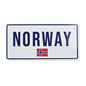 License plate, Norway w/flag, 15x7, embossed
