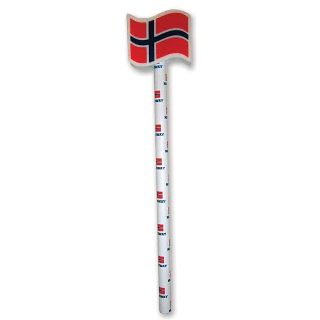 Pencil with eraser, flag