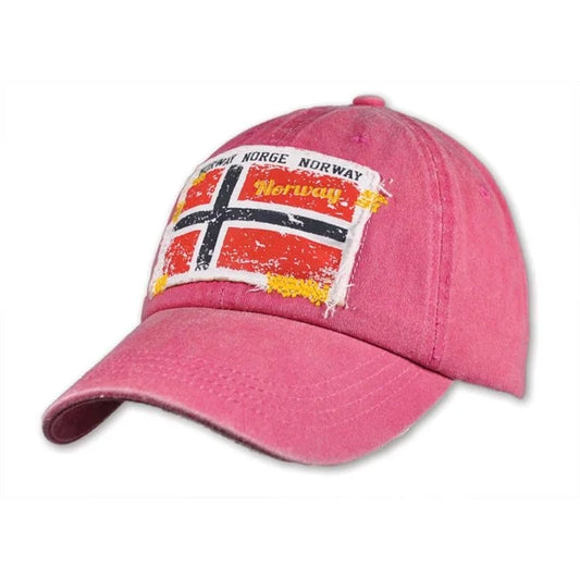 Cap m/slitt flagg i front, Rosa