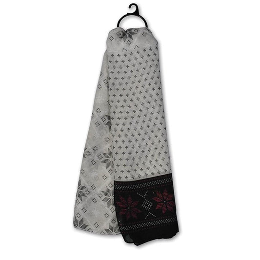 Women's scarf, Snowflake, Grey