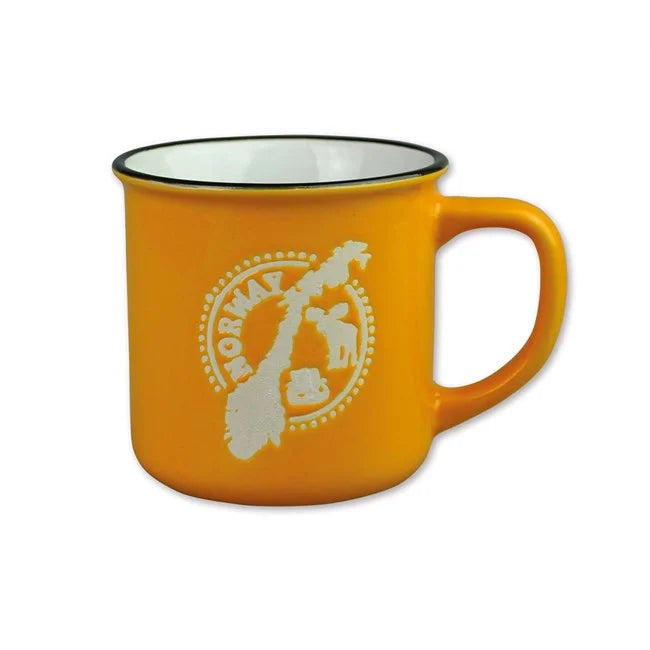 Color mug, Map of Norway, Yellow