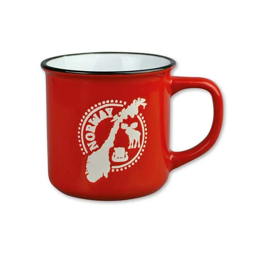 Color mug, Map of Norway, Red